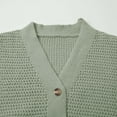 thumbnail image 6 of VISALY Cropped Cardigan Cardigan with Pockets Women's Fashion Casual Open Front Long Sleeve Chunky Knit Cardigans Sweaters Outerwear Coats V Neck Cardigan Cardigan Jacket Green M, 6 of 9