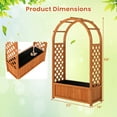 thumbnail image 3 of Costway 1 PCS Raised Garden Bed Wooden Elevated Planter Box with Lattice Trellis & Ached Roof, 3 of 10