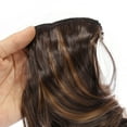 thumbnail image 4 of Unique Bargains 4 Clips in Human Hair Extensions Full Head Synthetic Women Hair Wigs 8pcs Dark Brown 16", 4 of 7