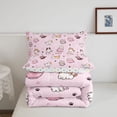 thumbnail image 5 of Homewish Cartoon Pet Cat Queen Comforter Set,Lovely Animals Comforter Sets Queen,Pink,Polkadot Reversible,3 Pieces,1 Comforter and 2 Pillowcases, 5 of 7