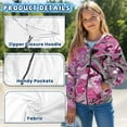 thumbnail image 6 of chaqlin Pink Camo Hunting Hoodies for Girls Boys Trendy Y2K Zip Up Hoodie Kids Long Sleeve Sweatshirts Lightweight Loose Hooded Jackets with Pocket, 6 of 7