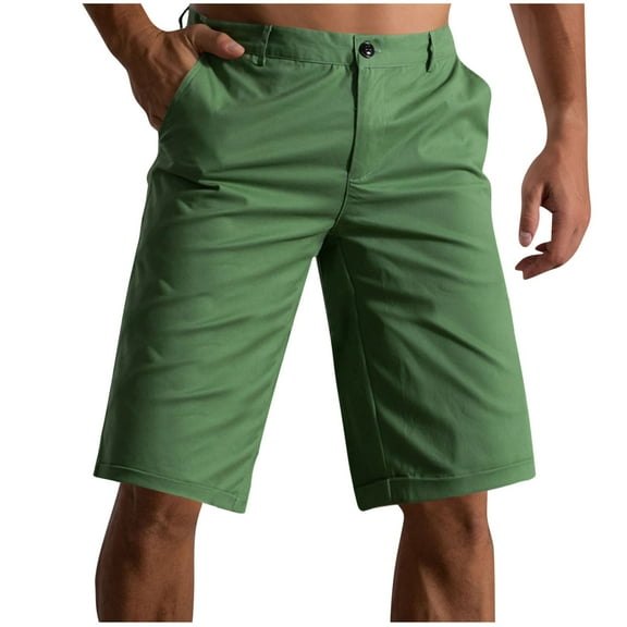 Havenre Men's Golf Dress Shorts Straight Leg Flat Front Lightweight Quick Dry Chino Casual Short Pants with Pockets Green XXXL