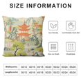thumbnail image 5 of JEUXUS Chinoiserie Pillow Cover Coral Green Asian Scenic Throw Pillow Covers Square Cushion Cover Farmhouse Home Decorative for Bedroom Couch Bed Living Room, 5 of 5