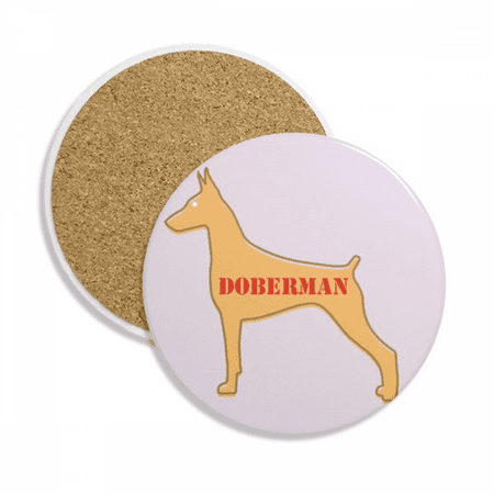 

Doberman Body Shape Outline Coaster Cup Mug Tabletop Protection Absorbent Stone