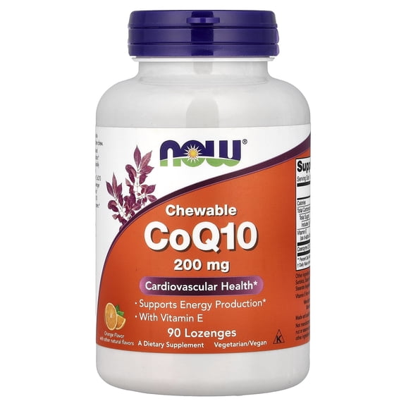 NOW Foods Chewable CoQ10, 200 mg, 90 Lozenges