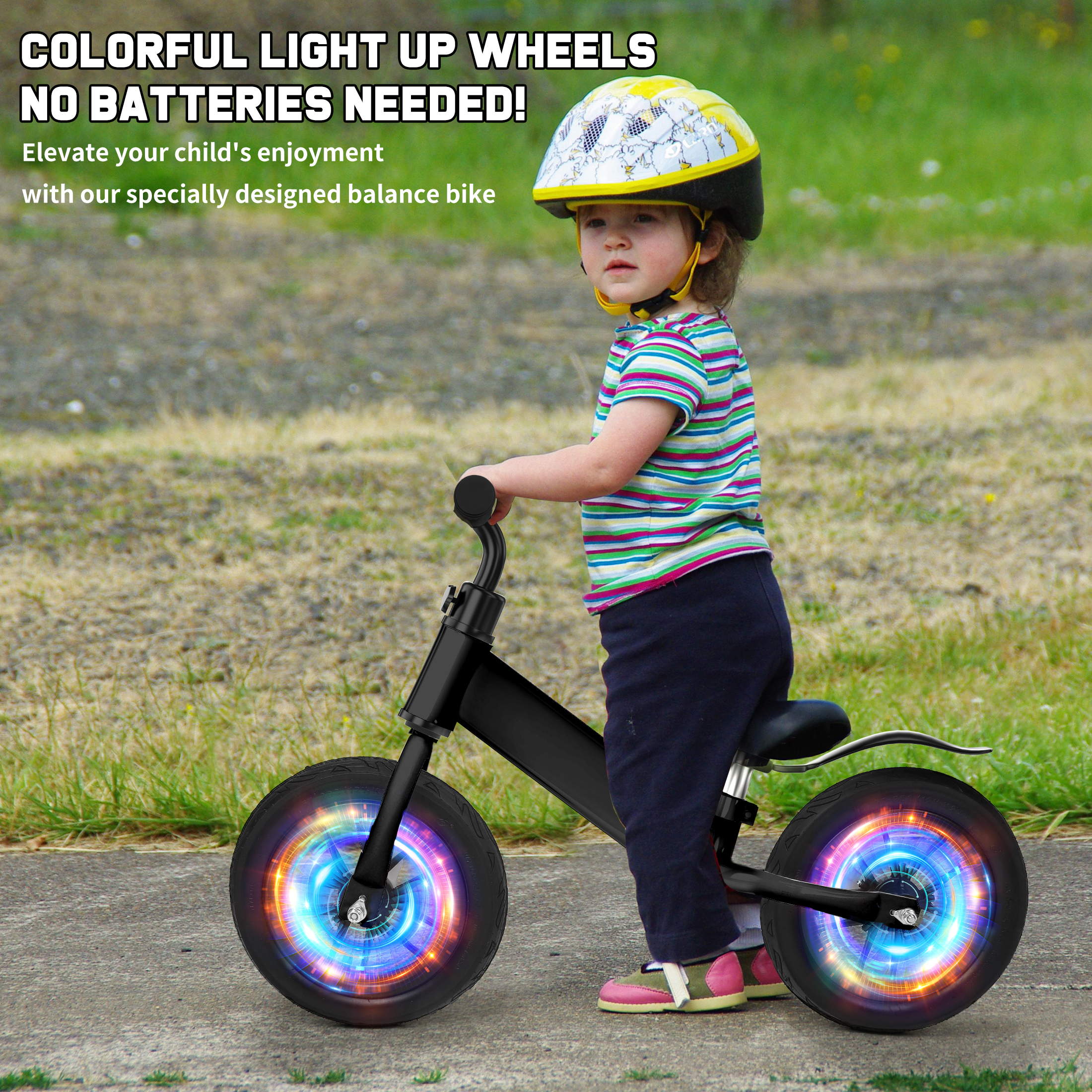 FAGINEY 12" Kids Balance Bike with Light-Up Wheels photo 2