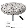 thumbnail image 4 of Round Bar Stool Seat Covers, Cute boston terrier puppy paw Elastic Round Chair Cover Stool Seat Slipcover Bar Stool Cushions Round Pad for 12-14 inch, 4 of 7