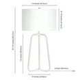 thumbnail image 5 of Evelyn&Zoe 25" Mid-Century Modern Metal Table Lamp with White Drum Linen Shade, 5 of 10