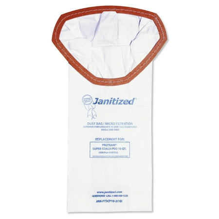 - Janitized Vacuum Filter Bags Designed to Fit ProTeam Super Coach Pro, 10/PK, 10PK/CT