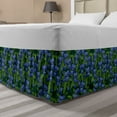 thumbnail image 1 of Pansy Bed Skirt, Digitally Generated Demonstration of Petals and Leaves Top View Scene, Elastic Bedskirt Dust Ruffle Wrap Around for Bedding Decor, 4 Sizes, Ceil Blue Green Emerald, by Ambesonne, 1 of 2