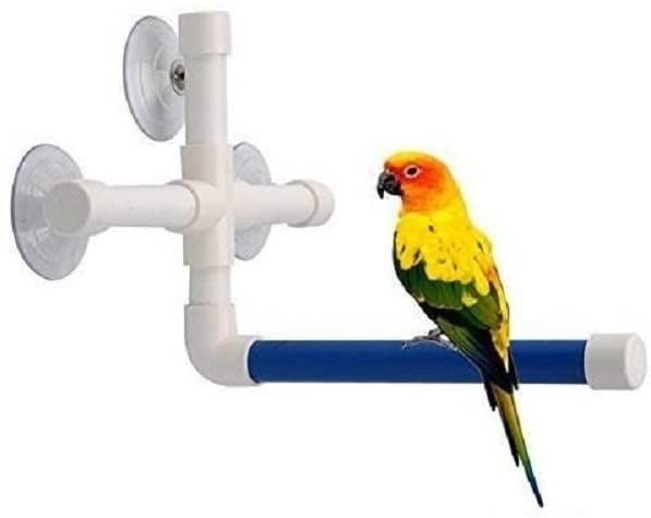 AIRUIFENG Bird Shower Perch Nature Wood Stand with Suction Cup for Small Medium Parrot Parakeet Cockatiel Conure African Greys  Cockatoo Budgie Lovebirds Finch Canary Toy 20cm 