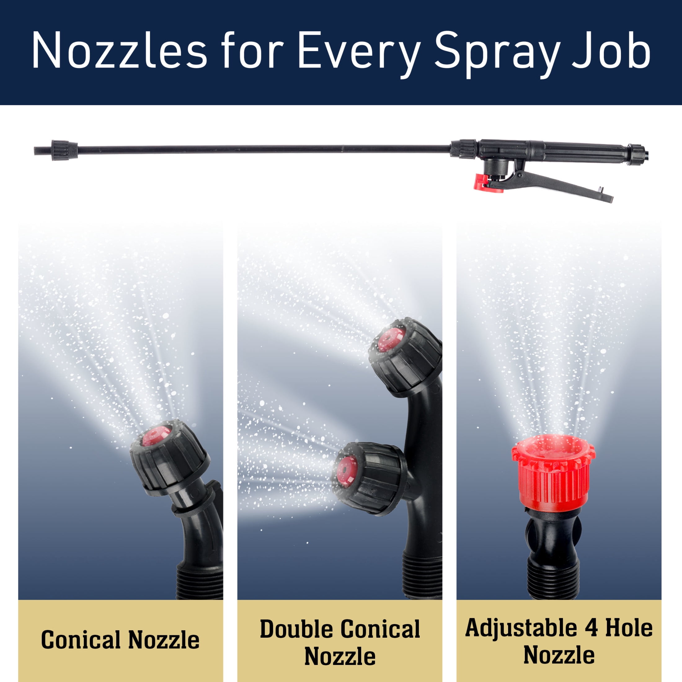 Kings County Tools 12L/3.17Gal Manual Pump Backpack Sprayer with 3 Spray Nozzles