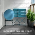 thumbnail image 6 of Best Choice Products 3-Piece Small Bistro Set, Folding Patio Furniture Set of 2 Chairs and Table - Peacock Blue, 6 of 8