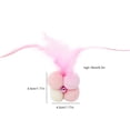 thumbnail image 2 of Cat Chew Ball Plush Interactive Cat Faux Feather Ball Kitten Play Ball with Bell, 2 of 10