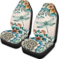 thumbnail image 5 of FOR U DESIGNS Boho Mandala Dragonfly Pattern Car Seat Cover Anti-Slip Front Seats and Rear Bench Seat Easy to Stall Split Bench Rear Seat Universal Fit Seat Covers for Vehicle SUV Truck, 5 of 7