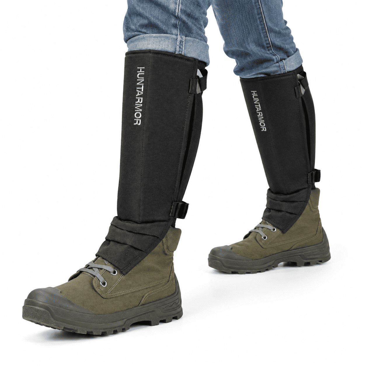Dark Black Semi Hard Eva Shell Snake Gaiters For Hiking Camping