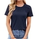 thumbnail image 1 of Blusas para Mujeres Casual Manga Corta Cuello Redondo Encaje Empalme Blusa 95% Poliéster 5% Spandex, Nuevo Color Sólido Superior para el Uso Diario, 1 of 8