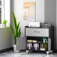 thumbnail image 6 of Metal Garage Storage Cabinet with Wheels, Lockable Rolling Tool Chest with Wheels, Tool Cabinet on Wheels, Utility Cabinet for Home, Office, Garage and Workshop, Black & Gray, 6 of 16