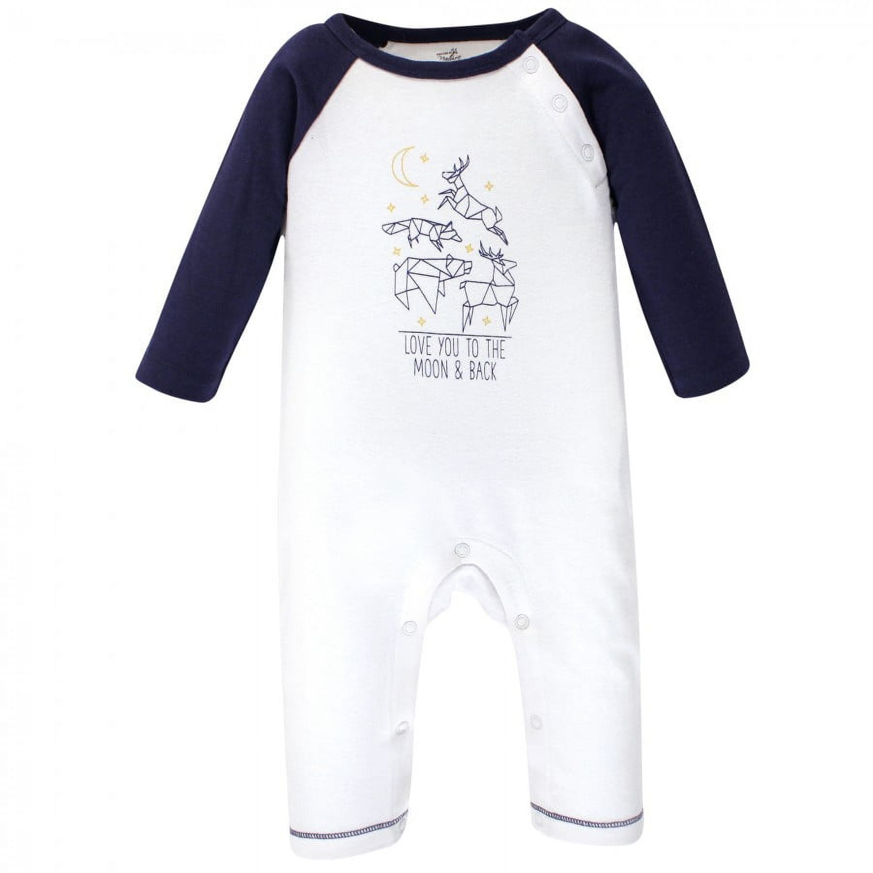 Touched by Nature Baby Boy Organic Cotton Coveralls 3pk, Constellation, 0-3 Months