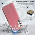 thumbnail image 3 of Phone Case for Samsung Galaxy S24 Case, Smart Clear View Window Luxury Slim Mirror for Galaxy S24 Case with Kickstand, Leather Hard PC Flip Shockproof Protective Cover Samsung S24 5G Case (Pink), 3 of 14