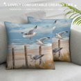 thumbnail image 3 of Creowell Seagulls Beach Fence Pillow Cases with Zipper for Home Decor Living Room Bedroom Outdoor Car Couch 1PC 12x12in, 3 of 5