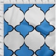 thumbnail image 4 of oneOone Silk Tabby Medium Blue Fabric Quatrefoil Sewing Fabric By The Yard Printed Diy Clothing Sewing Supplies 42 Inch Wide, 4 of 4