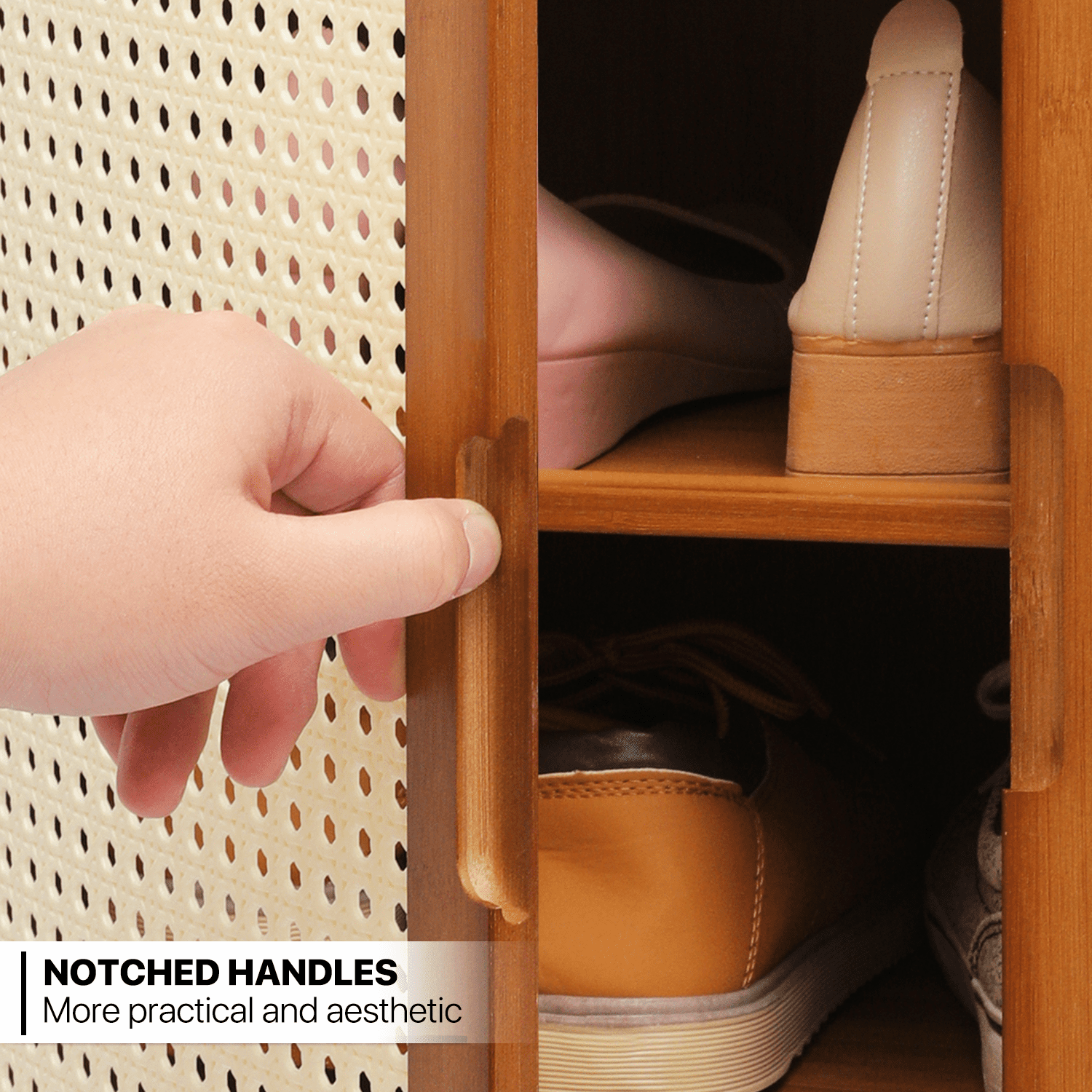 MoNiBloom 9 Tier Shoe Rack Organizer Modern Bamboo Cabinet with Door 46  Pairs Heels Boots Hallway Entryway & Reviews
