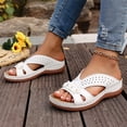 thumbnail image 4 of Domuza Womens Orthopedic Sandals Non Slip Slip on Arch Support Flat Wedge Sandals Breathable Work Shoes 2026 New Vacation Beach Orthopedic Shoes White 7（EU-38）, 4 of 6