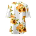 thumbnail image 4 of DHFJKG Women Floral T Shirt Summer Short Sleeve Fashion Printing V Neck Loose Fit Shirts Hawaii Beach Vacation Clothes Soft Tops, 4 of 7