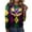 Gray #057, variant on Mardi Gras Shirts Womens Sequins Long 3/4 Sleeve Gold Graphic Tee Crew Neck Carnival Party T Shirts Light Gray S