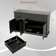 thumbnail image 3 of Gymax Buffet Moderne 53,5 Po Armoire de Rangement avec 3 Tiroirs 3 Portes Brun, 3 of 10