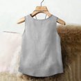 thumbnail image 5 of Women Spring Summer Color Block Cotton Linen Vest Casual Comfortable Top, 5 of 9