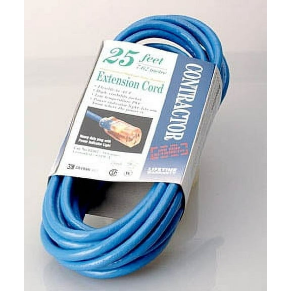 2367SW8806 25' 16/3 Blue Hi-Visibility/Low Temp Outdoor Extension Cord