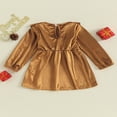thumbnail image 4 of Toddler Velvet Dress with Ruffle Long Sleeve and  Neck for Baby Girl, 4 of 9