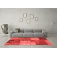 thumbnail image 3 of Ahgly Company Indoor Round Patchwork Red Transitional Area Rugs, 3' Round, 3 of 4