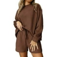 thumbnail image 4 of Scyoekwg Womens 2 Piece Sweatsuit Sets Fall Outfits Long Sleeve Sweatshirt Shorts Matching Outfits Fashion Casual Sweatsuit Tracksuit (Coffee,XL), 4 of 6