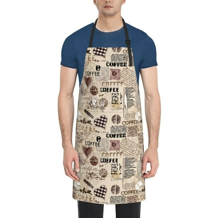 

Ocsxa Abstract Coffee Apron With Pockets Kitchen Bib Waterproof Resistant Women Men Unisex Adjustable