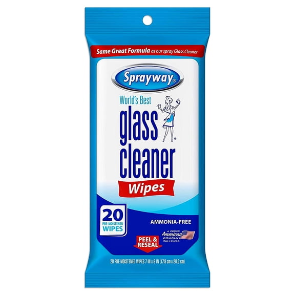 Sprayway SW199R Ammonia-FreeGlass Cleaner Wipes,Fresh Scent, 20 Count