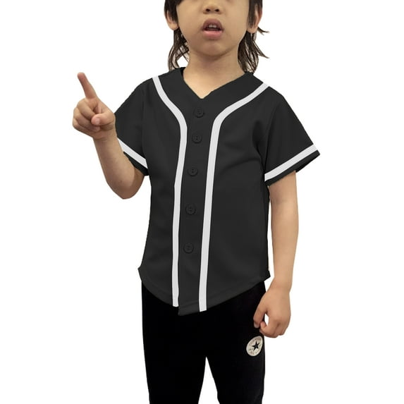 Lappel Kids Baseball Button Down Jersey League Sports Team Uniforms Size 12 Month to 10 Years Short Sleeve Athletic Sports Tee Shirts Made in USA