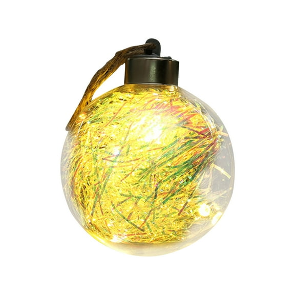 VerPetridure Led Christmas Tree Pendant (Built-in Battery) Christmas LED Transparent Christmas Ball Christmas Tree Pendant Glowing