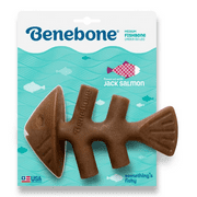 Benebone Fishbone Durable Dog Chew Toy for Aggressive Chewers, Real Fish, Made in USA, Medium