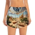 thumbnail image 4 of Lsque Surreal Desert Eye Landscape Printed Women's Running Shorts with Liner Pockets,Elastic Quick Dry Workout Athletic Gym Yoga Shorts,Womens High Waist Shorts-Medium, 4 of 9