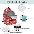 thumbnail image 4 of White Cat and Dot Red Pattern Cute School Backpack with Padded Back and Adjustable Shoulder Straps 13.4"x11"x4.7", 4 of 5