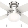 thumbnail image 3 of Hunter Fan Company Timpani 44 Inch Indoor Corded Ceiling Fan Light, Nickel, 3 of 5