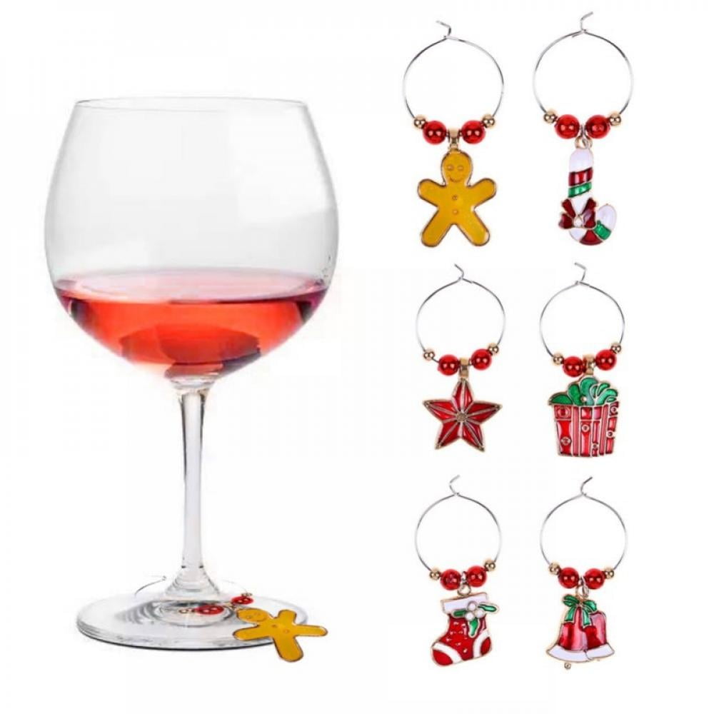 BENECREAT 24Pcs 24 Style Summer Theme Alloy Enamel Wine Glass Charms,  Goblet Marker, with Brass Wine Glass Charm Rings, Fruit & Drink & Tree,  Golden, 42~65mm, 1pc/style