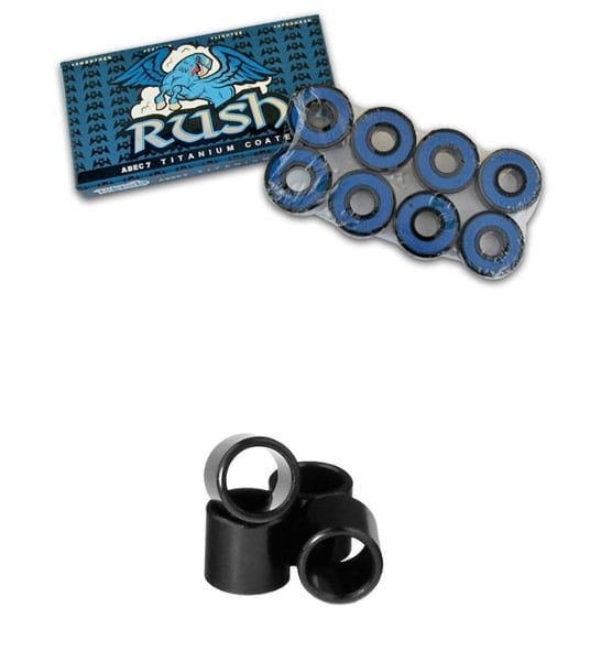 Rush Abec 7 Skateboard Bearings Set WITH 4 SPACERS