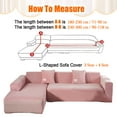 thumbnail image 2 of Eurhowing Velvet L-Shaped Sectional Sofa Cover with 4 Pillowcases, Stretch Soft Couch Slipcovers 3 Seater+4 Seater, Sofa Furniture Protector, Pink, 2 of 12
