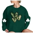 thumbnail image 4 of Herrnalise Women's St. Patrick's Day Clover Printed Tops Irish Shamrock Sweatshirt Long Sleeve Slouchy Pullover Tops Gear up for greatness for less, 4 of 4
