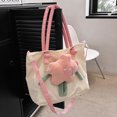 thumbnail image 4 of Bolsos de mano para mujer, bonitos dibujos animados, suaves, grandes, para mujer, bolso de mano para mujer (blanco) Likrtyny Para Estrenar, 4 of 9
