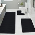 thumbnail image 5 of Large Foam Bath Mat 3-Piece Set | Soft Non-Slip Bathroom Rugs | Super Absorbent Washable Toilet Mats | Gray Khaki Dark Gray Blue Red | 3 Sizes, 5 of 7